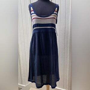 Striped Navy Sleeveless Dress